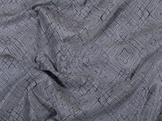 Stone Grey Colour Geometric Pattern Suede Sofa, Chair and Curtain Fabric