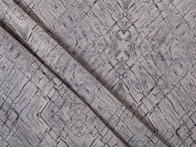 Beige Taupe Colour Geometric Pattern Suede Sofa, Chair and Curtain Fabric