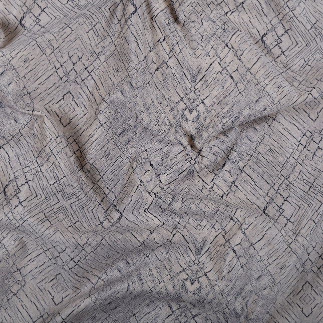 Beige Taupe Colour Geometric Pattern Suede Sofa, Chair and Curtain Fabric