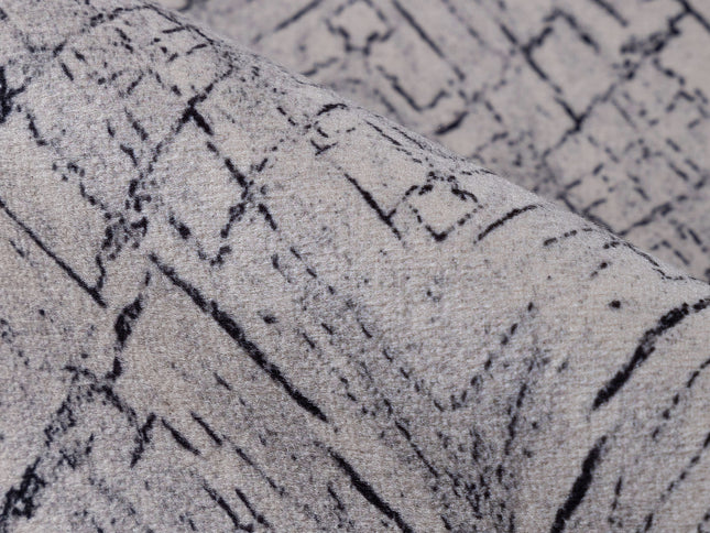 Beige Taupe Colour Geometric Pattern Suede Sofa, Chair and Curtain Fabric