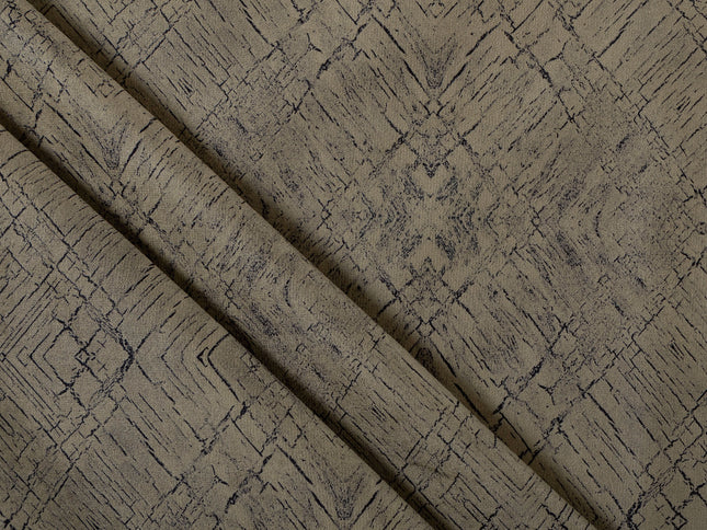 Brass Colour Geometric Pattern Suede Sofa, Chair and Curtain Fabric