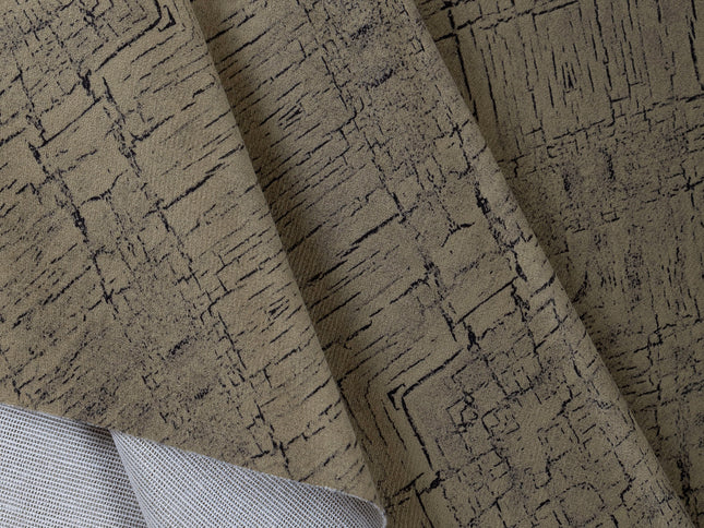 Brass Colour Geometric Pattern Suede Sofa, Chair and Curtain Fabric