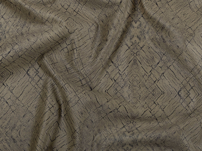 Brass Colour Geometric Pattern Suede Sofa, Chair and Curtain Fabric