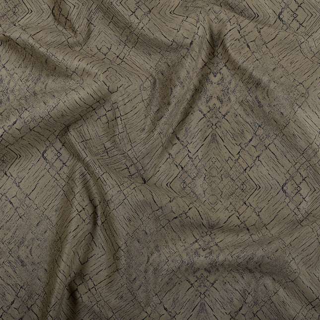 Brass Colour Geometric Pattern Suede Sofa, Chair and Curtain Fabric