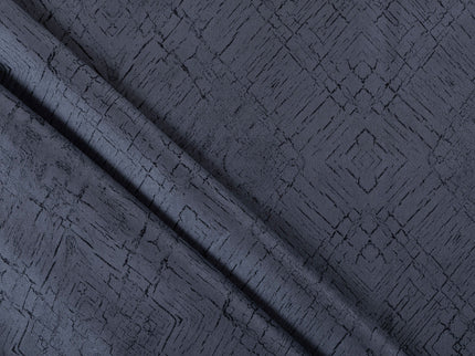 Dark Grey Colour Geometric Pattern Suede Sofa, Chair and Curtain Fabric