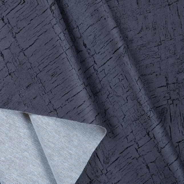 Dark Grey Colour Geometric Pattern Suede Sofa, Chair and Curtain Fabric
