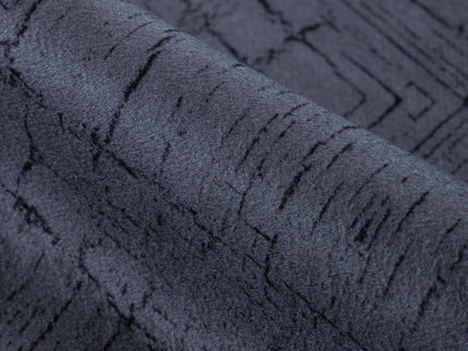 Dark Grey Colour Geometric Pattern Suede Sofa, Chair and Curtain Fabric