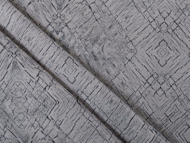 Beige Grey Colour Geometric Pattern Suede Sofa, Chair and Curtain Fabric