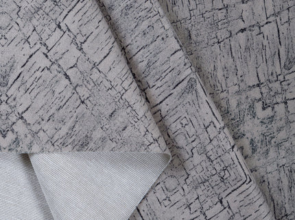 Beige Grey Colour Geometric Pattern Suede Sofa, Chair and Curtain Fabric