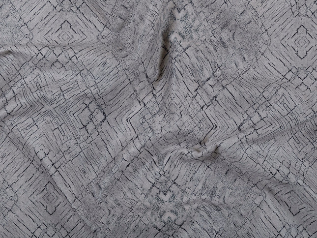 Beige Grey Colour Geometric Pattern Suede Sofa, Chair and Curtain Fabric
