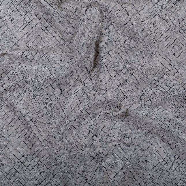 Beige Grey Colour Geometric Pattern Suede Sofa, Chair and Curtain Fabric