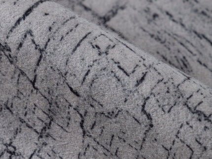 Beige Grey Colour Geometric Pattern Suede Sofa, Chair and Curtain Fabric