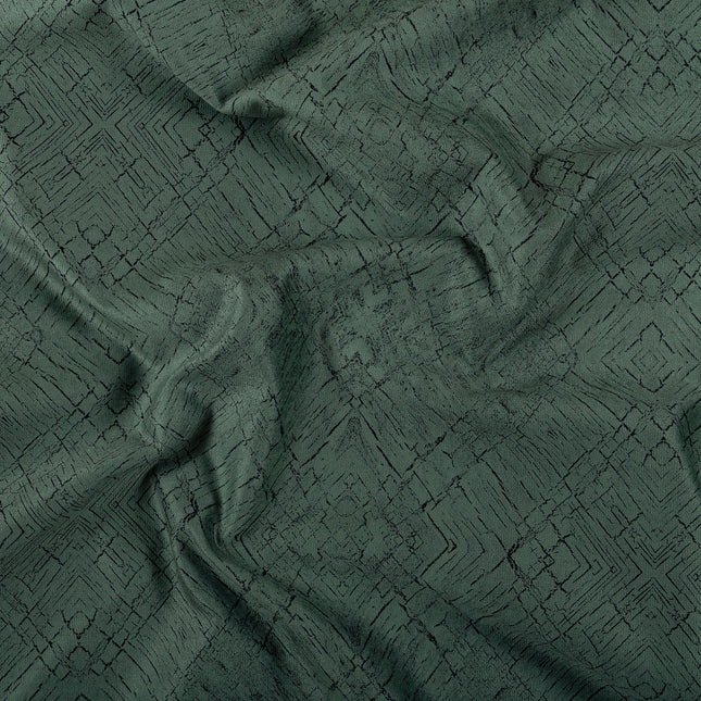 Olive Green Colour Geometric Pattern Suede Sofa, Chair and Curtain Fabric