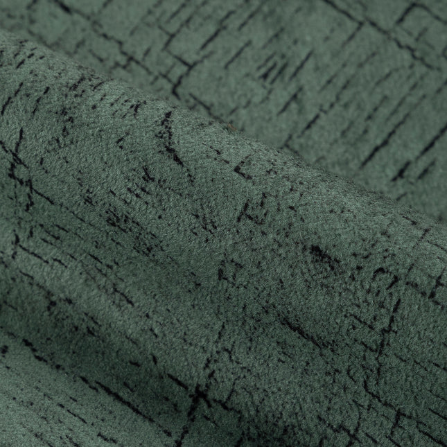 Olive Green Colour Geometric Pattern Suede Sofa, Chair and Curtain Fabric