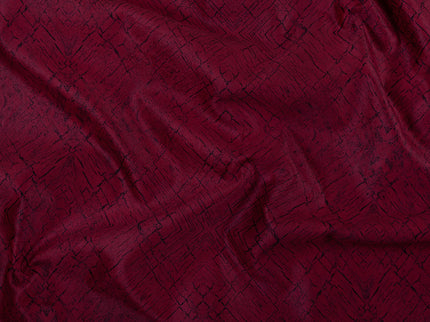 Wine Red Colour Geometric Pattern Suede Sofa, Chair and Curtain Fabric