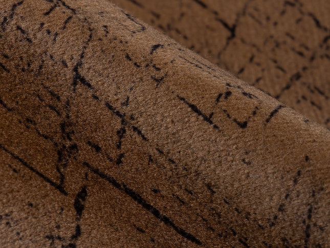 Brown Colour Geometric Pattern Suede Sofa, Chair and Curtain Fabric