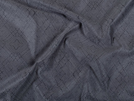 Medium Grey Colour Geometric Pattern Suede Sofa, Chair and Curtain Fabric