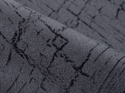 Medium Grey Colour Geometric Pattern Suede Sofa, Chair and Curtain Fabric