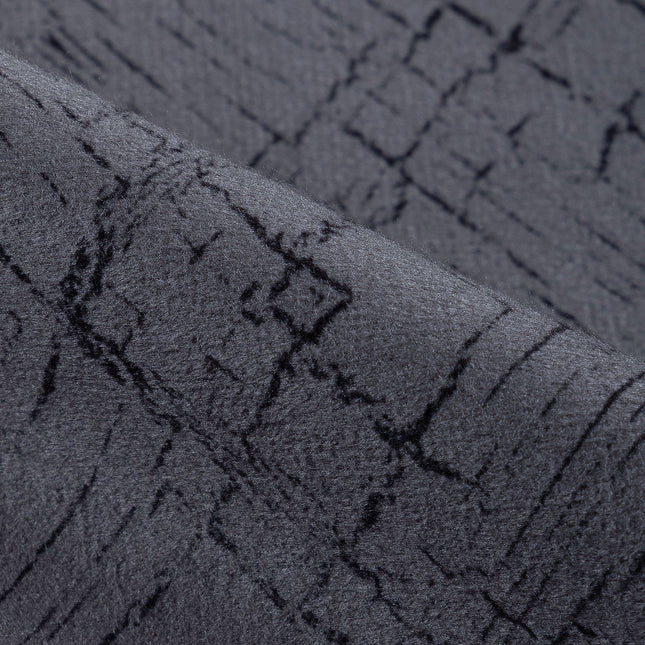 Medium Grey Colour Geometric Pattern Suede Sofa, Chair and Curtain Fabric