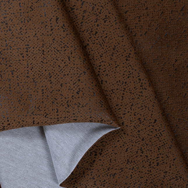 Olive Brown Colour Textured Suede Readymade Curtain