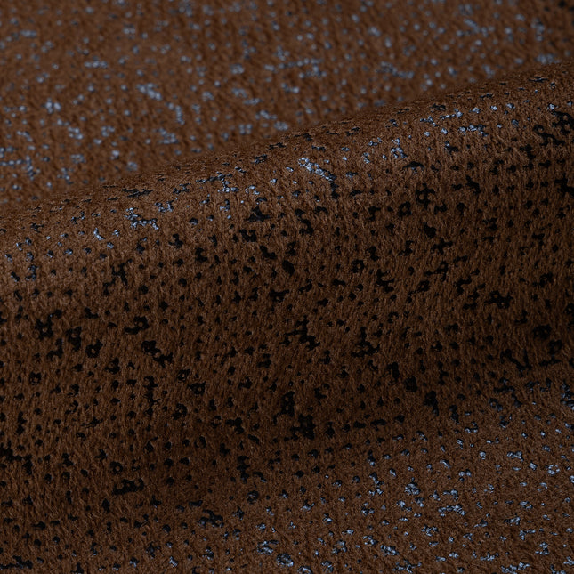 Olive Brown Colour Textured Suede Readymade Curtain