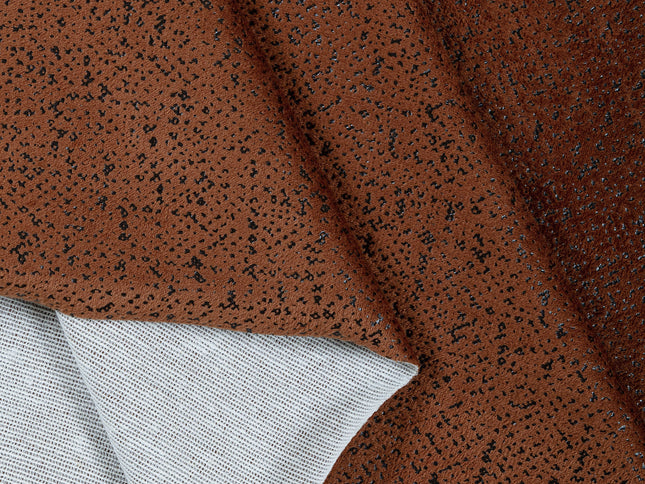Rust Brown Colour Textured Suede Sofa, Chair and Curtain Fabric