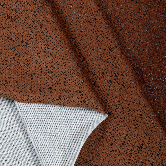 Rust Brown Colour Textured Suede Sofa, Chair and Curtain Fabric
