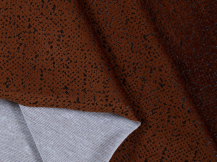 Rust Brown Colour Textured Suede Readymade Curtain
