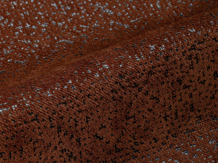 Rust Brown Colour Textured Suede Sofa, Chair and Curtain Fabric