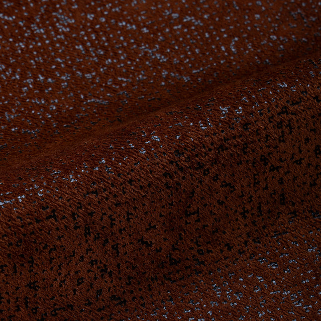 Rust Brown Colour Textured Suede Readymade Curtain
