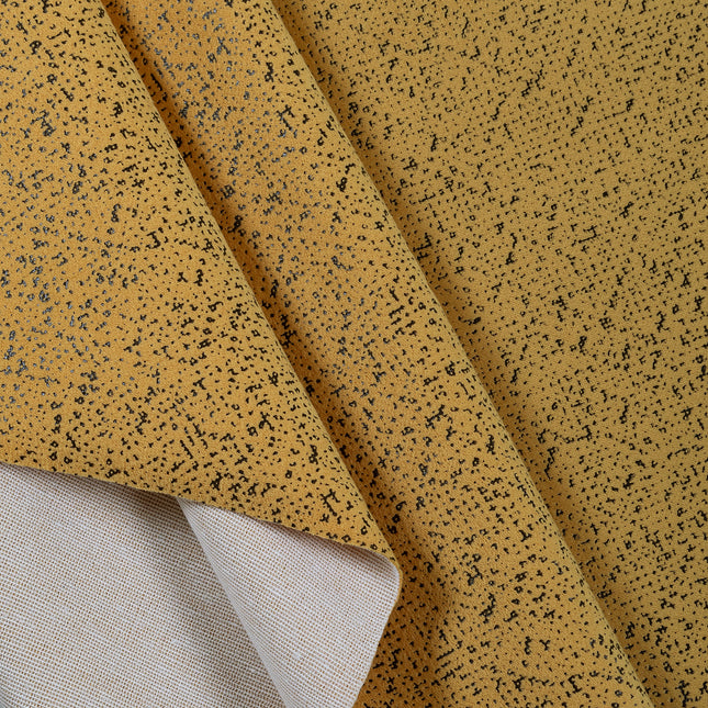 Mustard Yellow Colour Textured Suede Sofa, Chair and Curtain Fabric