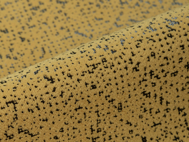 Mustard Yellow Colour Textured Suede Sofa, Chair and Curtain Fabric