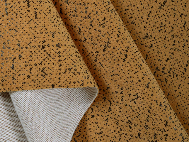 Ochre Golden Yellow Colour Textured Suede Sofa, Chair and Curtain Fabric