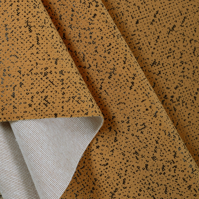 Ochre Golden Yellow Colour Textured Suede Sofa, Chair and Curtain Fabric