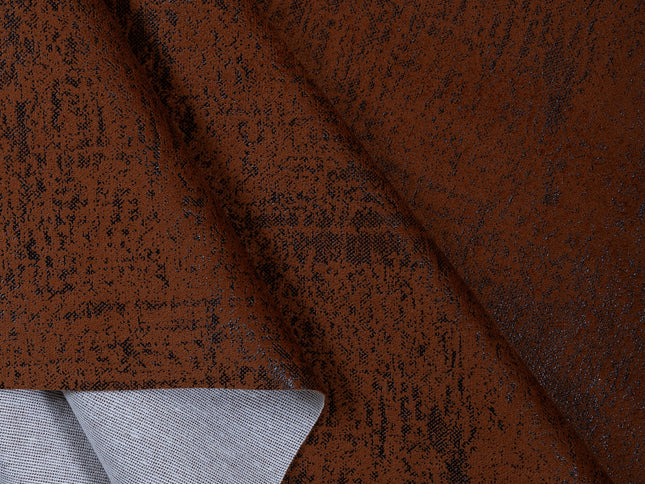 Rust Brown Colour Textured Suede Sofa, Chair and Curtain Fabric