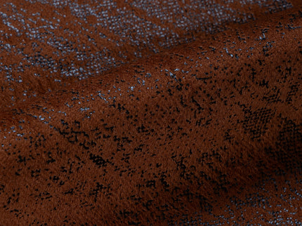 Rust Brown Colour Textured Suede Sofa, Chair and Curtain Fabric