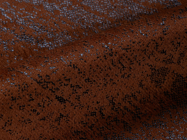 Rust Brown Colour Textured Suede Sofa, Chair and Curtain Fabric
