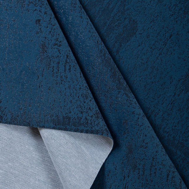 Oxford Blue Colour Textured Suede Sofa, Chair and Curtain Fabric