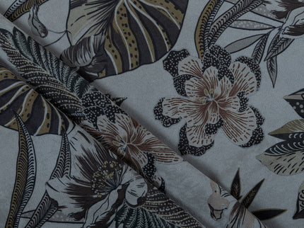 Olive Green and Mocha Brown Colour Floral and Leaves Pattern readymade cushion cover