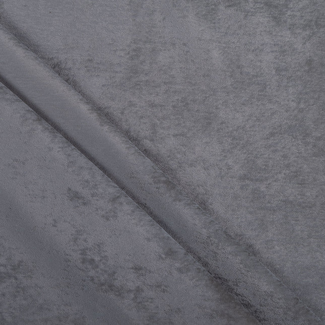 Dark Grey Colour Plain Velvet Flock Easy Clean Readymade Curtain