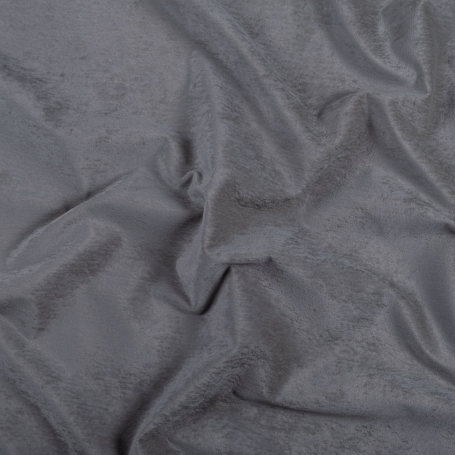 Dark Grey Colour Plain Velvet Flock Easy Clean Sofa, Chair and Curtain Fabric