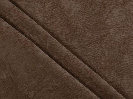 Medium Brown Colour Textured Velvet Flock Easy Clean Sofa, Chair and Curtain Fabric