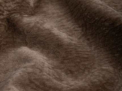Medium Brown Colour Textured Velvet Flock Easy Clean Sofa, Chair and Curtain Fabric