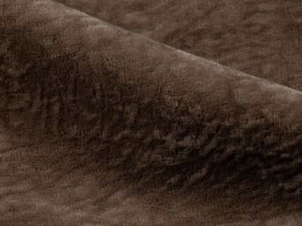 Medium Brown Colour Textured Velvet Flock Easy Clean Sofa, Chair and Curtain Fabric