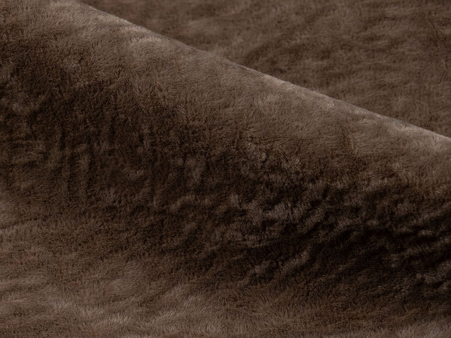 Medium Brown Colour Textured Velvet Flock Easy Clean Sofa, Chair and Curtain Fabric