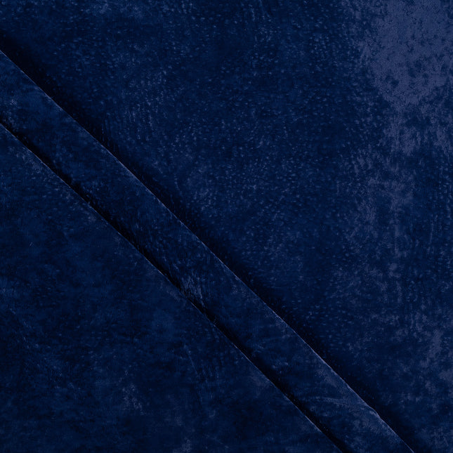 Royal Navy Blue Colour Textured Velvet Flock Readymade Curtain