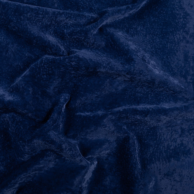 Royal Navy Blue Colour Textued Velvet Flock Easy Clean Sofa, Chair and Curtain Fabric
