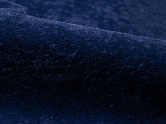 Royal Navy Blue Colour Textued Velvet Flock Easy Clean Sofa, Chair and Curtain Fabric
