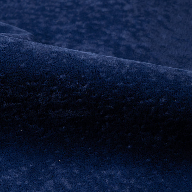 Royal Navy Blue Colour Textued Velvet Flock Easy Clean Sofa, Chair and Curtain Fabric