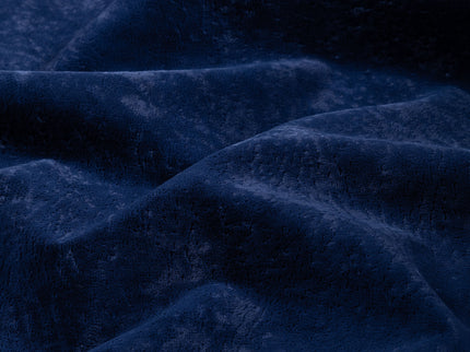 Royal Navy Blue Colour Textued Velvet Flock Easy Clean Sofa, Chair and Curtain Fabric